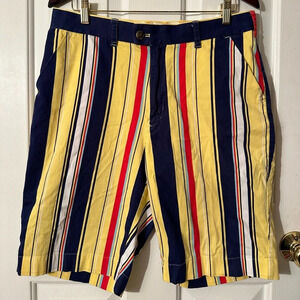 LOUDMOUTH 34 Banana Yellow Stripe Mens Golf Shorts Wild Crazy RESORT Ugly Cool